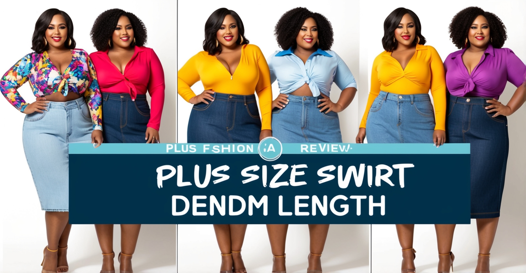 Plus Size Denim Skirt Midi Length
